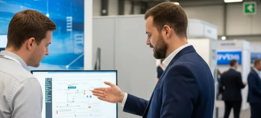 Jan Vaňous im Gespräch mit einem Kunden